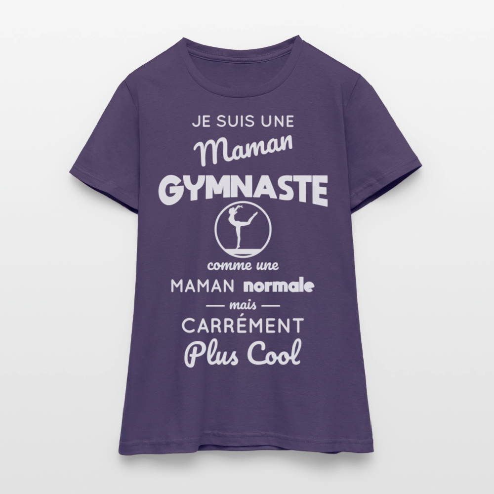 T-shirt Femme - Maman gymnaste plus cool - violet foncé