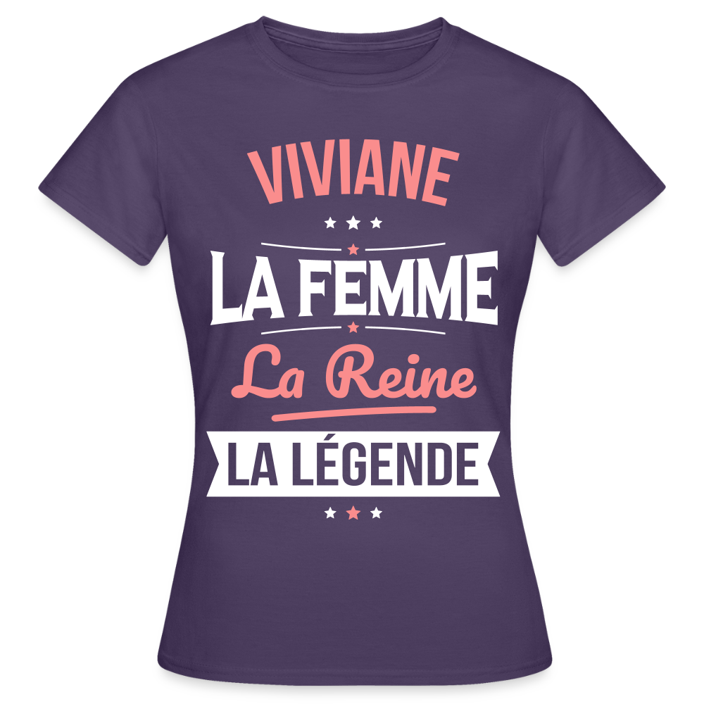 T-shirt Femme - Viviane - la Femme - la Reine - la Légende - violet foncé