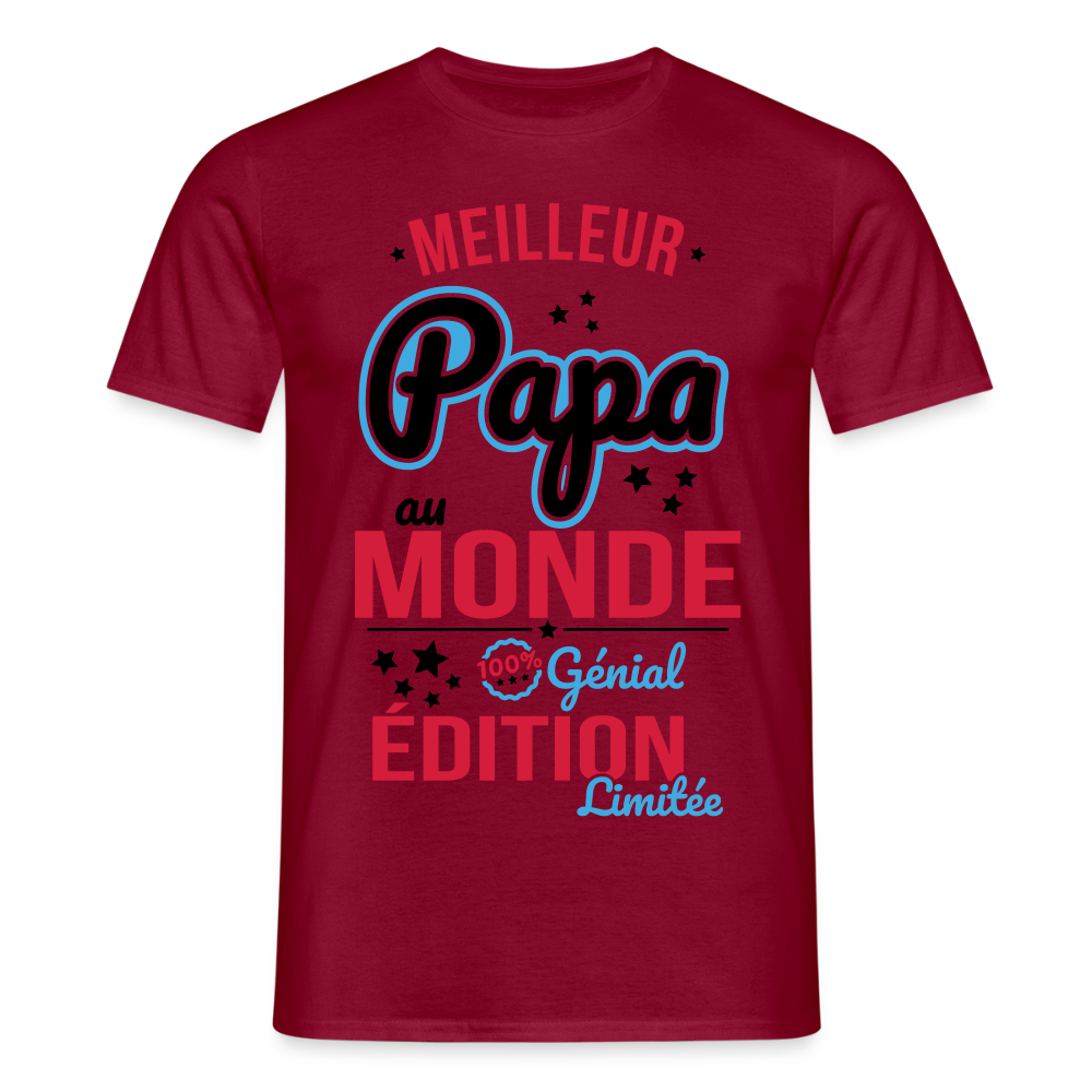 T-shirt Homme - Meilleur Papa au monde - rouge brique