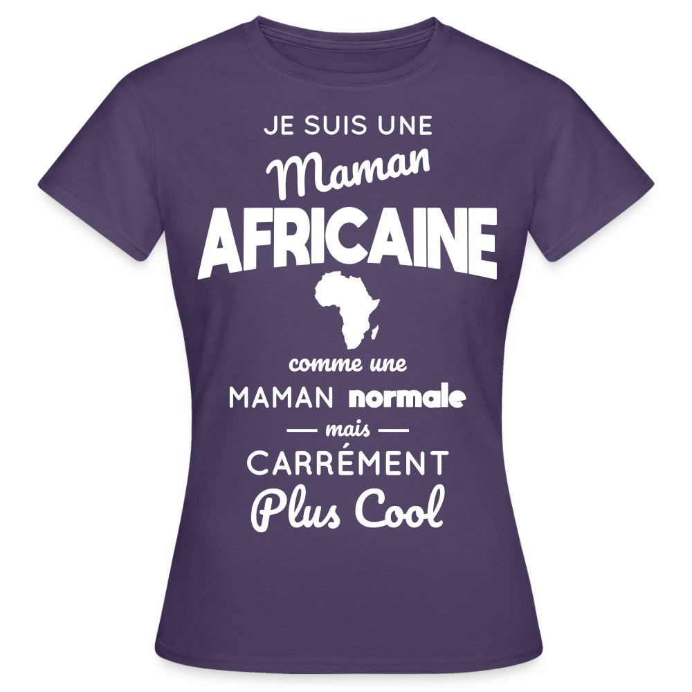 T-shirt Femme - Maman Africaine plus cool - violet foncé