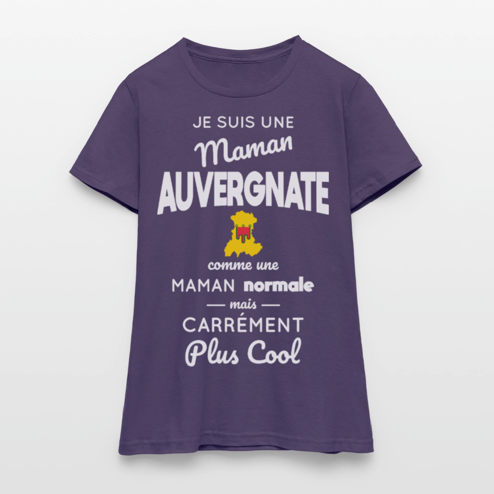 T-shirt Femme - Maman Auvergnate plus cool - violet foncé