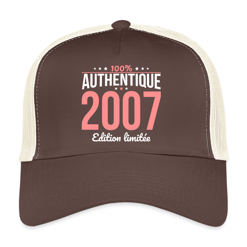 Casquette Trucker - Anniversaire 18 Ans - 100% Authentique 2007 - marron/beige