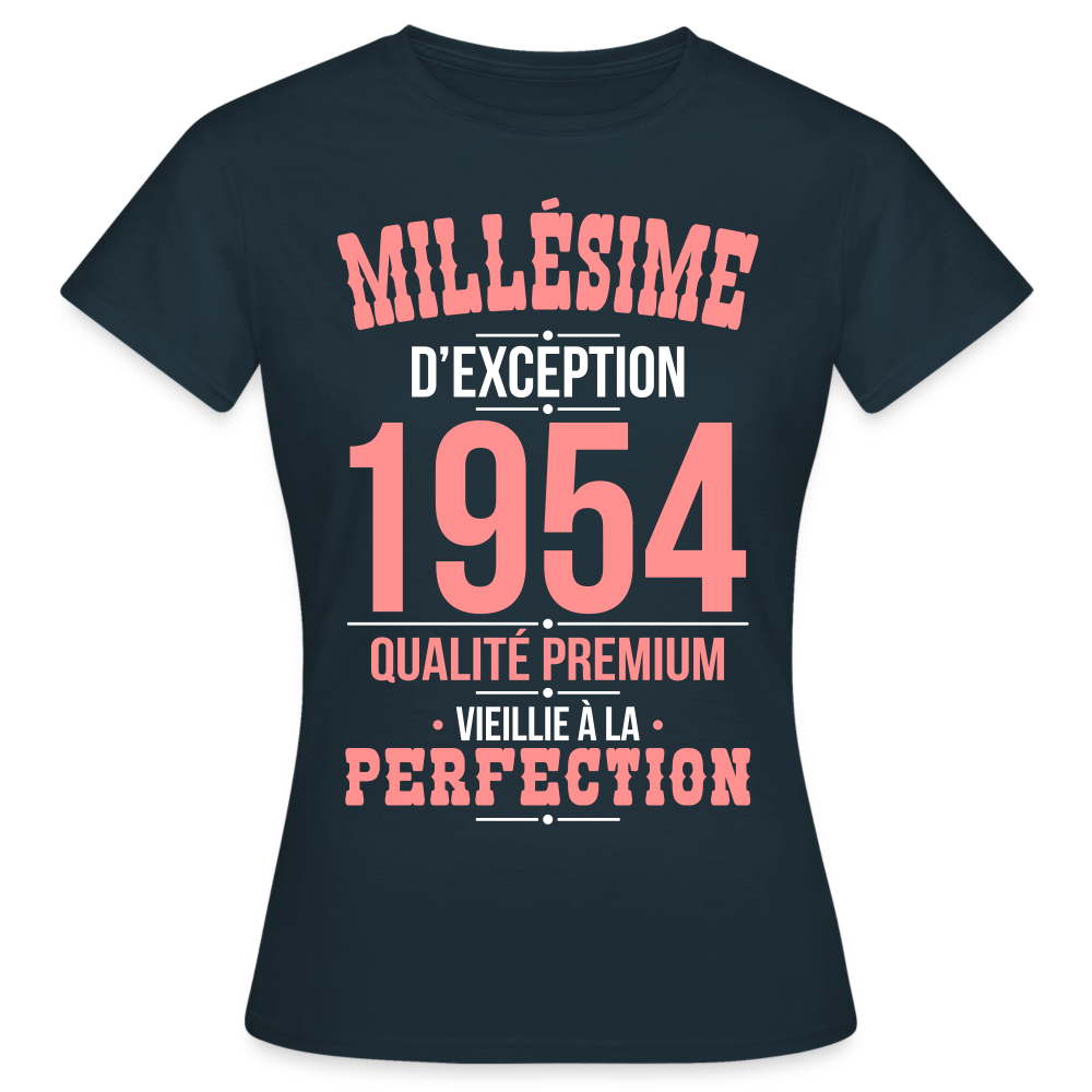 T-shirt Femme - Anniversaire 71 Ans - Millésime 1954 - marine