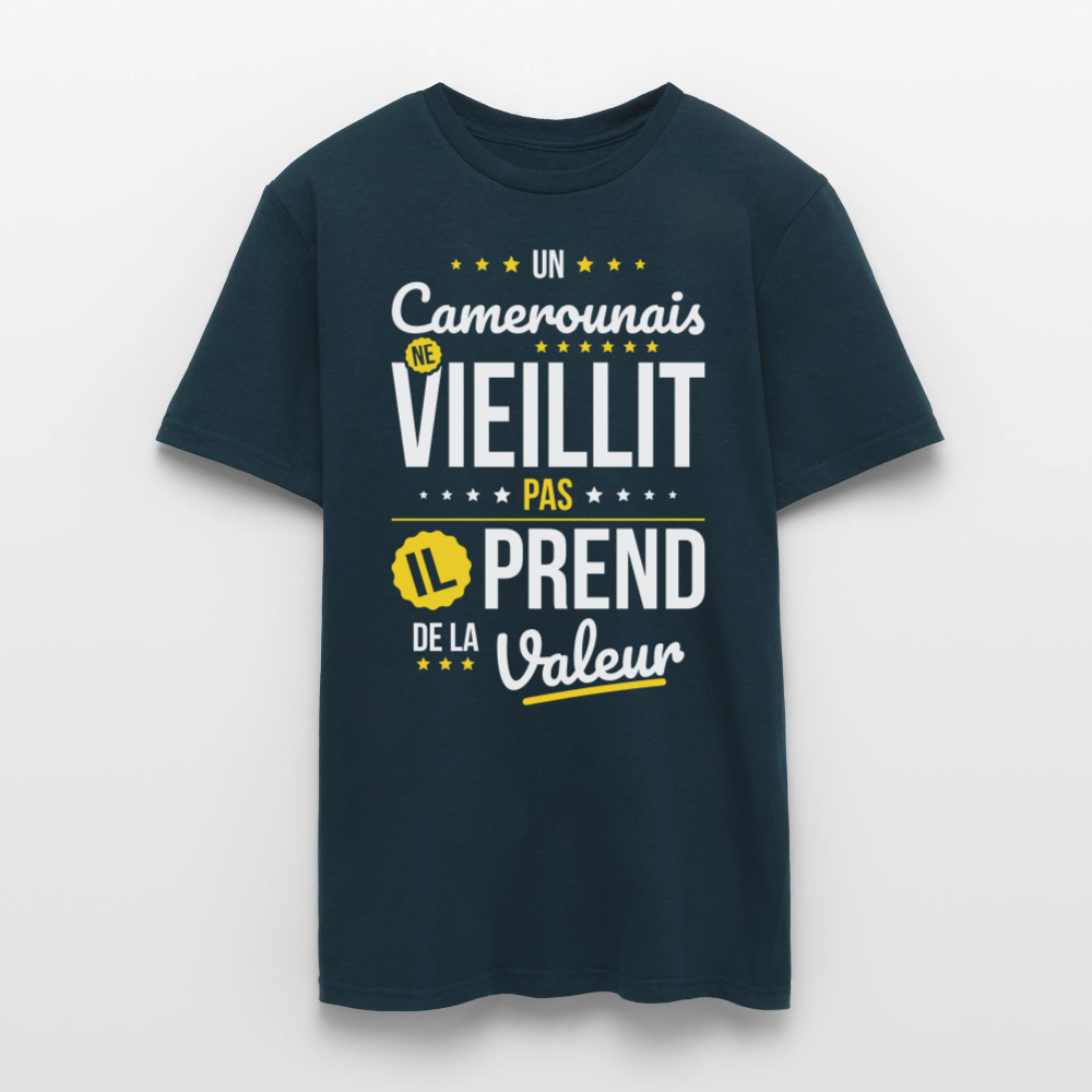 T-shirt Homme - Un Camerounais ne vieillit pas - marine