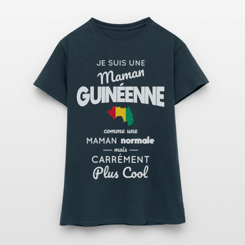 T-shirt Femme - Maman Guinéenne plus cool - marine