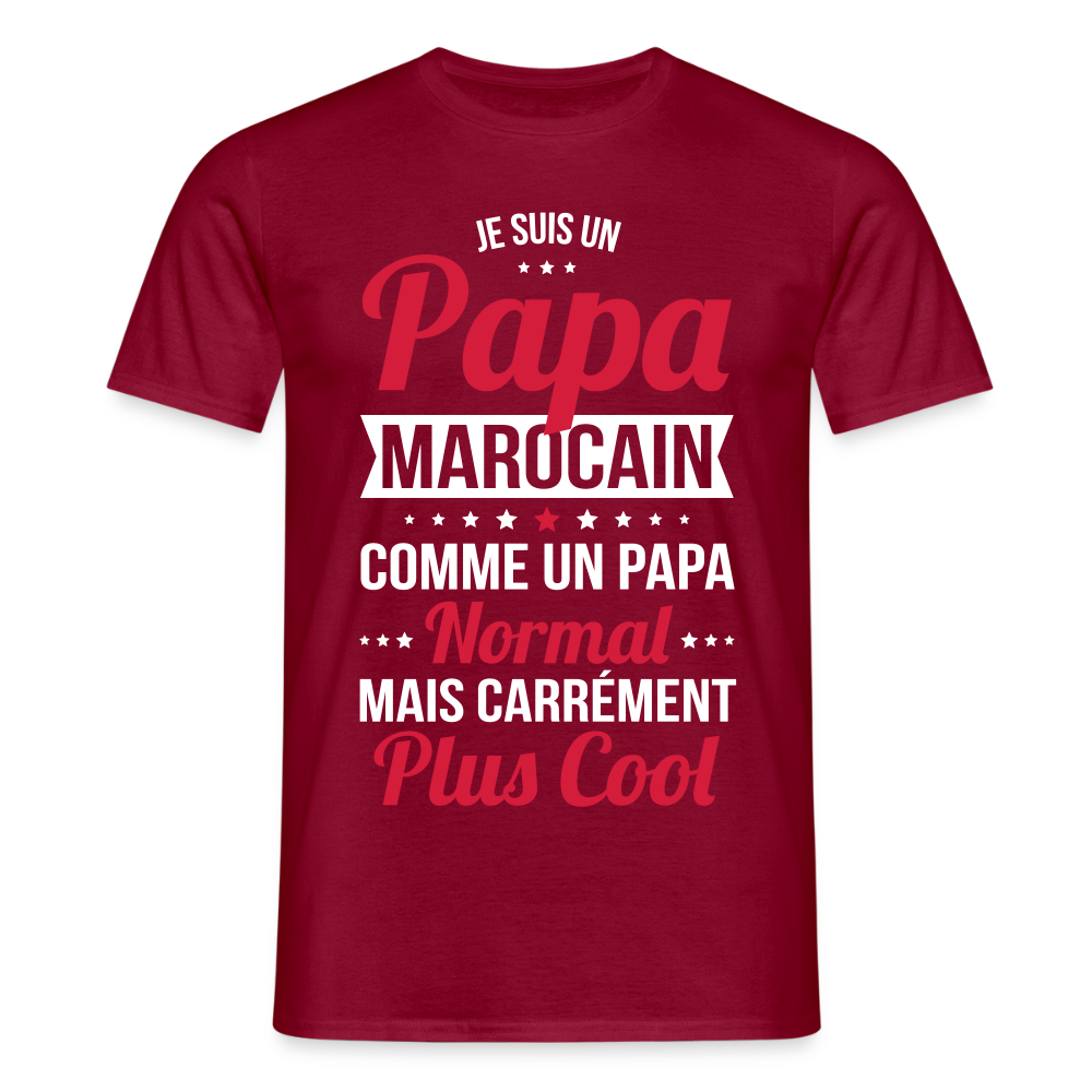 T-shirt Homme - Papa Marocain Plus Cool - rouge brique