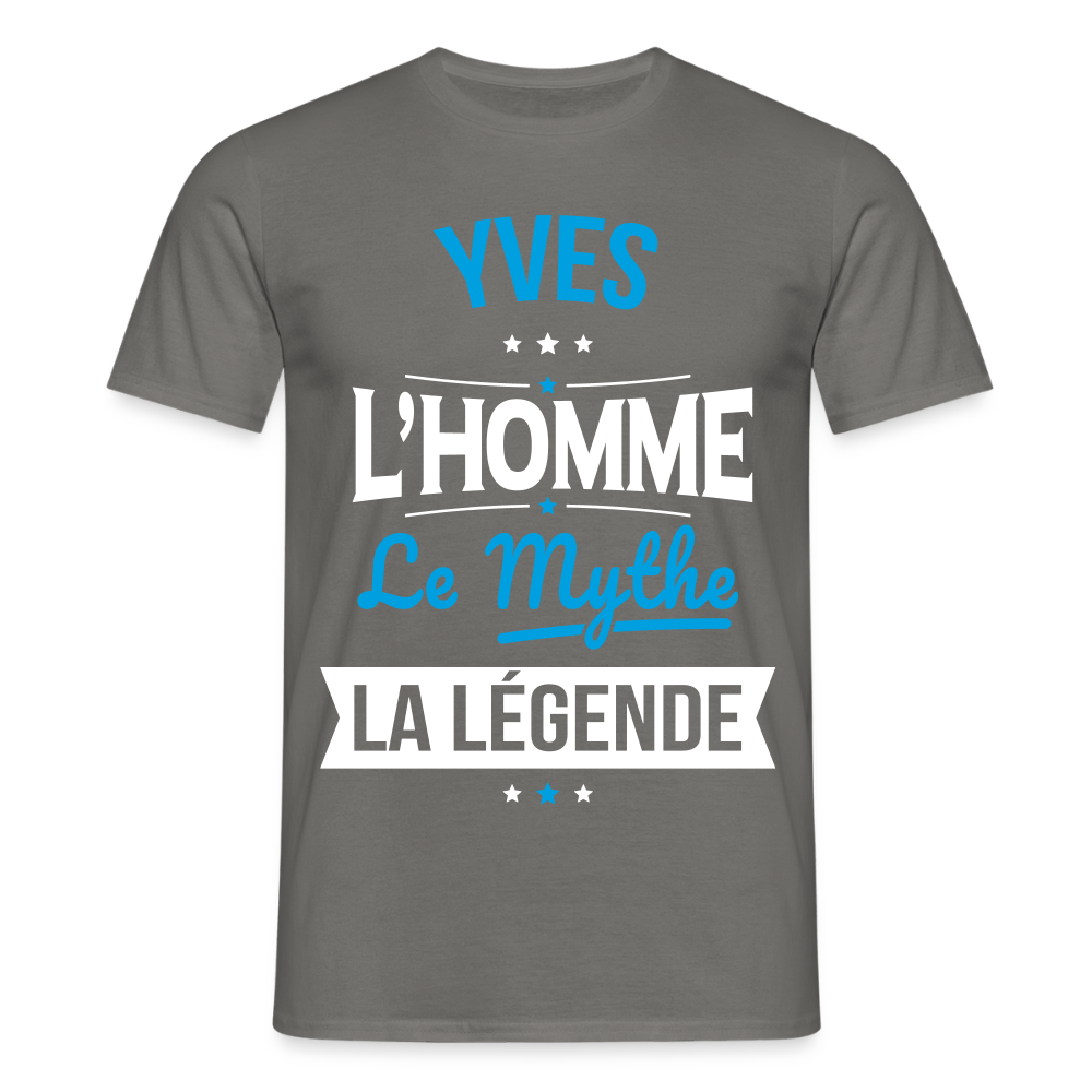 T-shirt Homme - Yves - l'Homme - le Mythe - la Légende - gris graphite