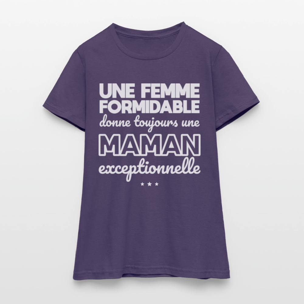 T-shirt Femme - Une femme formidable donne une Maman exceptionnelle - violet foncé