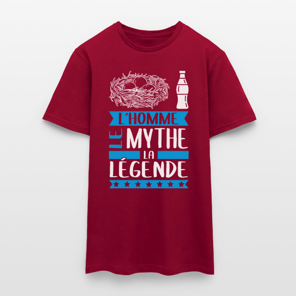 T-shirt homme Nicolas rébus – L’homme, le mythe, la légende - rouge brique