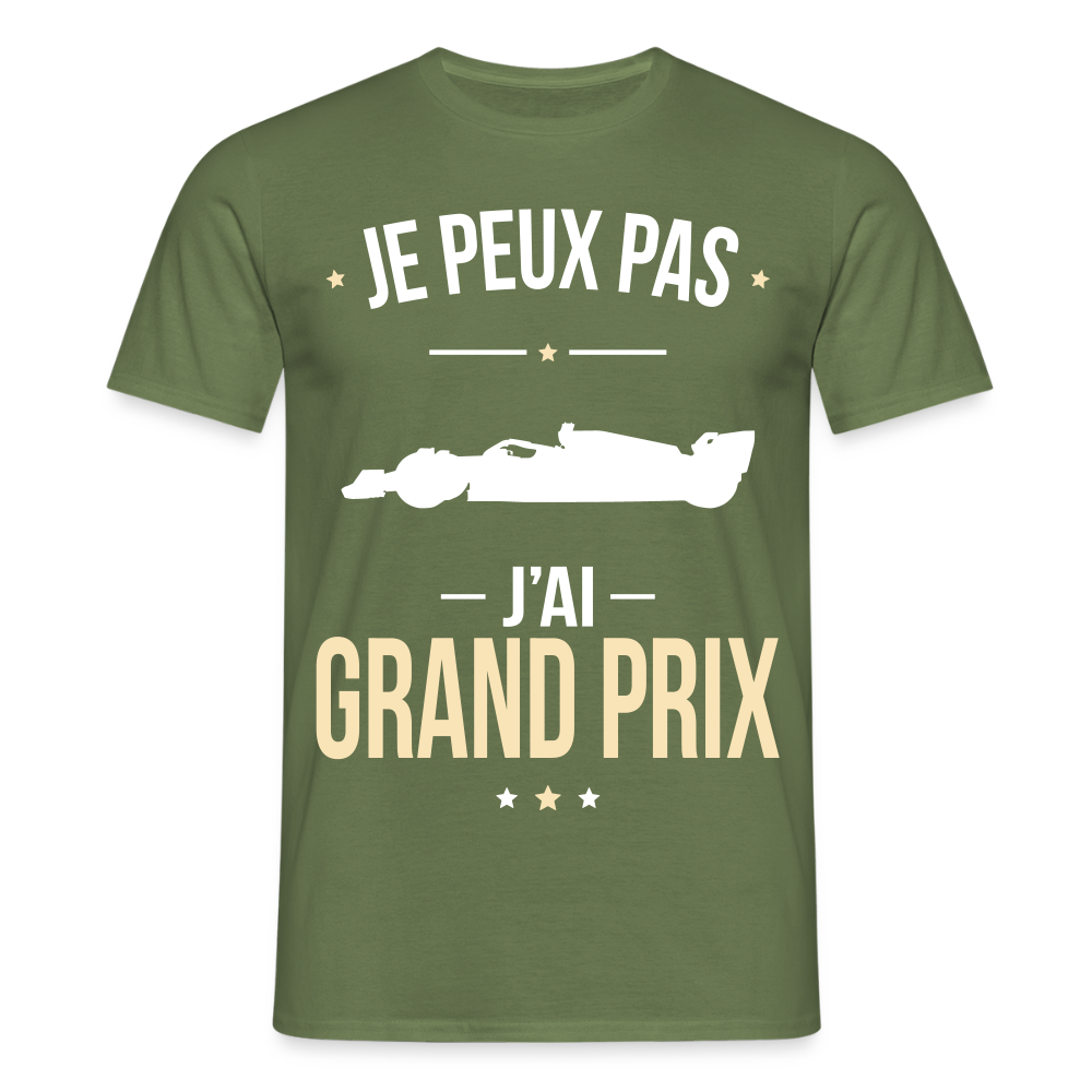 T-shirt Homme - Je peux pas j'ai Grand Prix - vert militaire