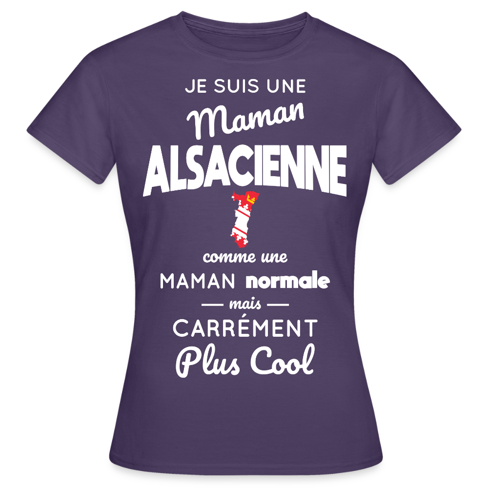 T-shirt Femme - Maman Alsacienne plus cool - violet foncé