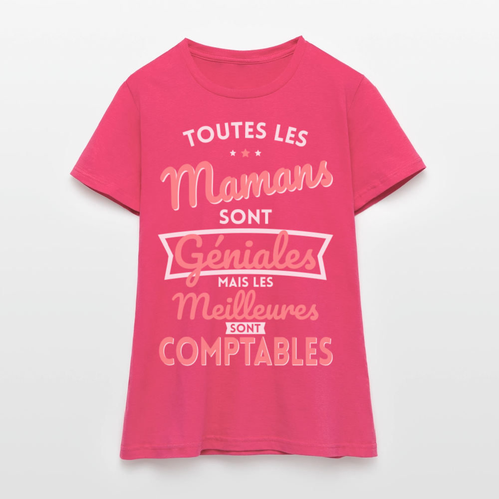 T-shirt Femme - Mamans géniales - Les meilleures sont comptables - rose azalée