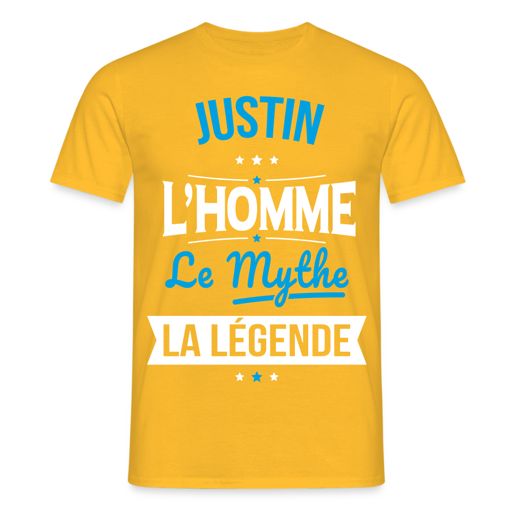 T-shirt Homme - Justin - l'Homme - le Mythe - la Légende - jaune