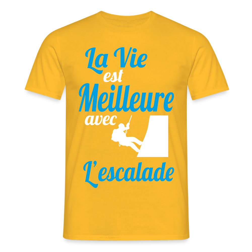 T-shirt Homme - La vie est meilleure avec l'Escalade - jaune