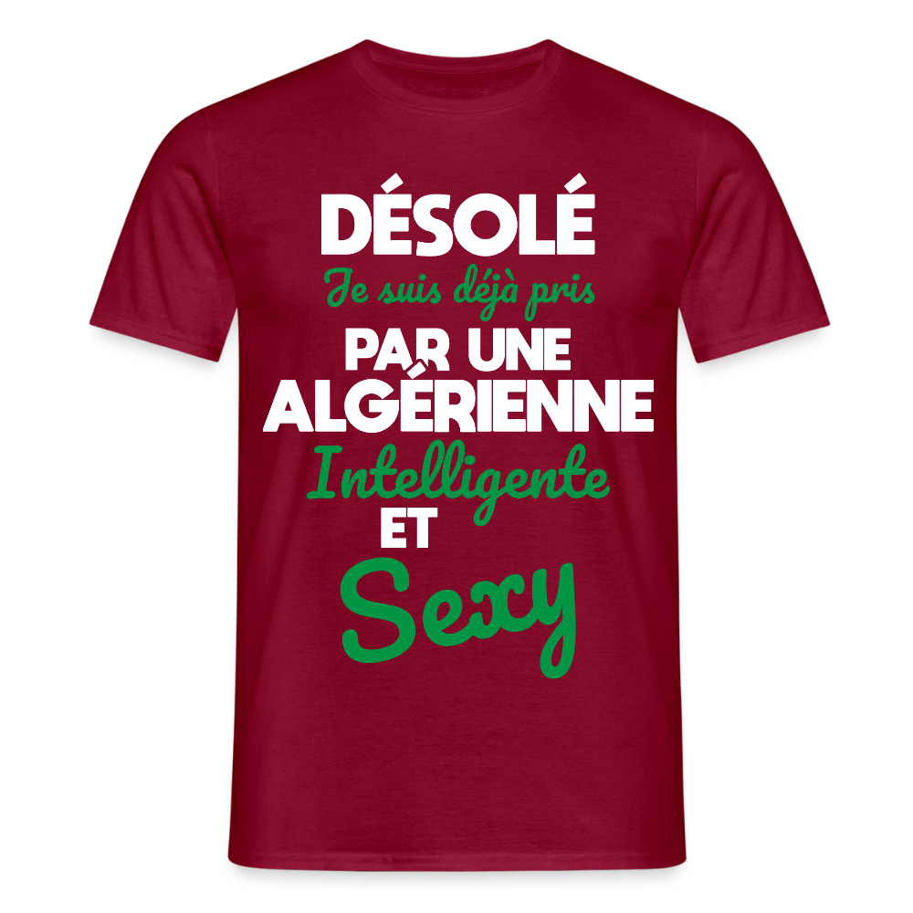 T-shirt Homme - Je suis déjà pris par une Algérienne intelligente et sexy - rouge brique