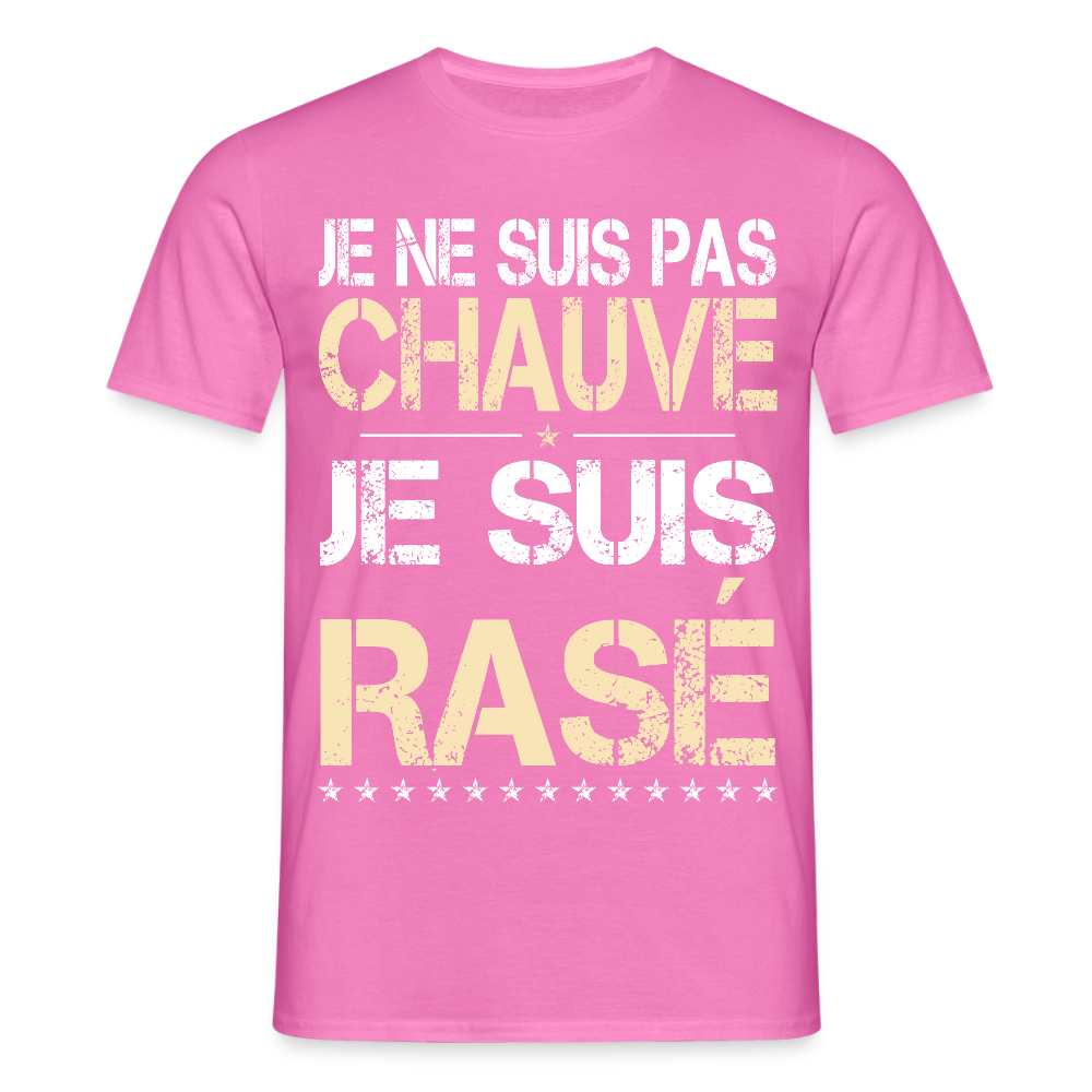 T-shirt Homme - Je ne suis pas chauve - Cadeau Humour - rose