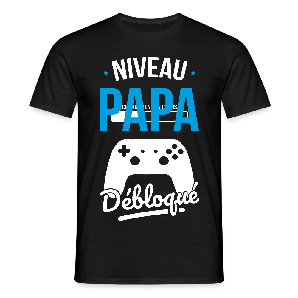 T-shirt Homme - Niveau Papa Débloqué - noir