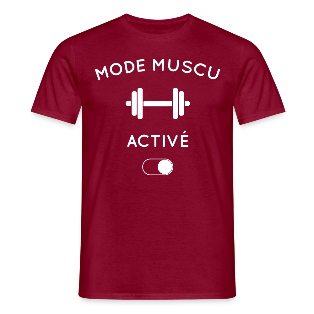T-shirt Homme - Mode muscu activé - rouge brique
