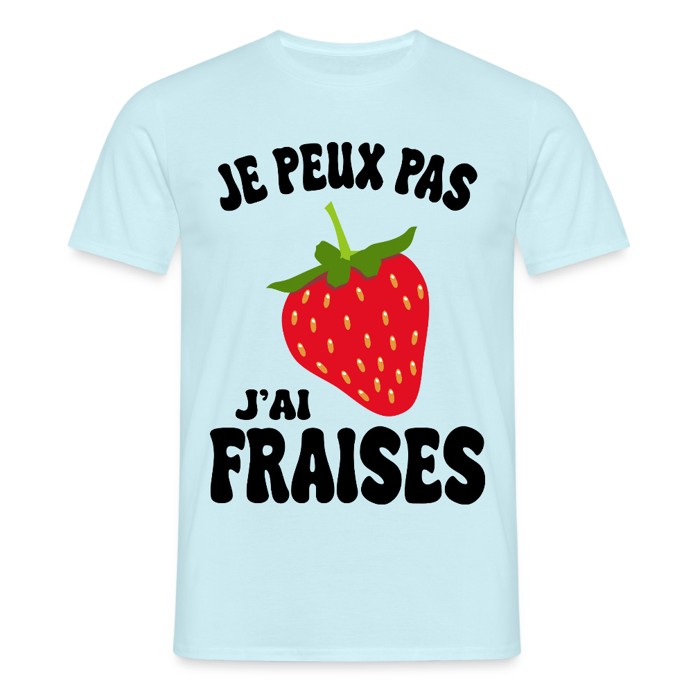 T-shirt Homme - Je peux pas j'ai fraises - ciel