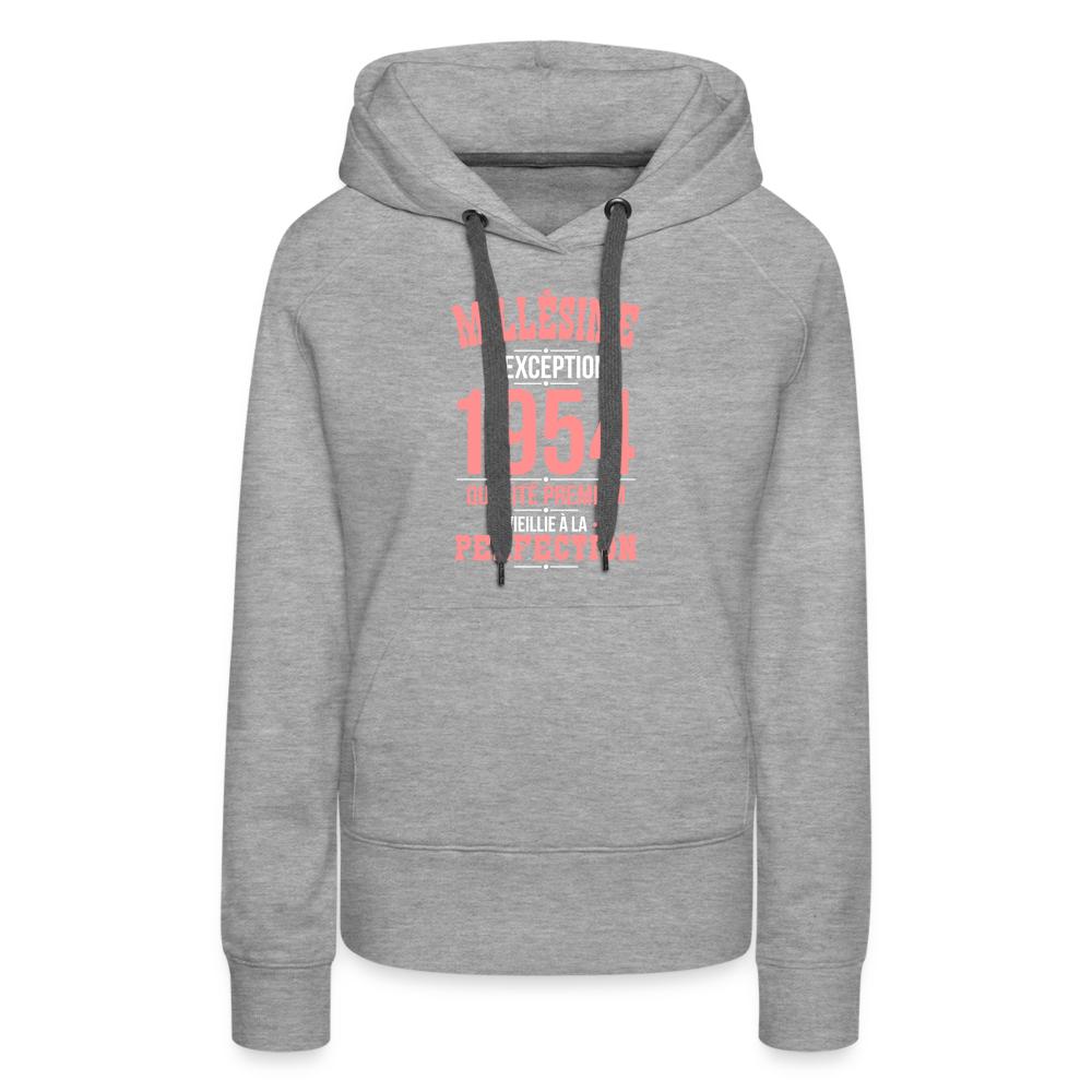 Sweat à capuche Premium Femme - Anniversaire 71 Ans - Millésime 1954 - gris chiné