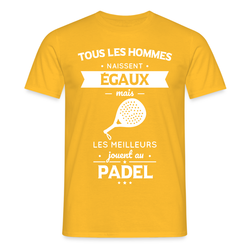 T-shirt Homme - Les Meilleurs Jouent Au Padel - jaune