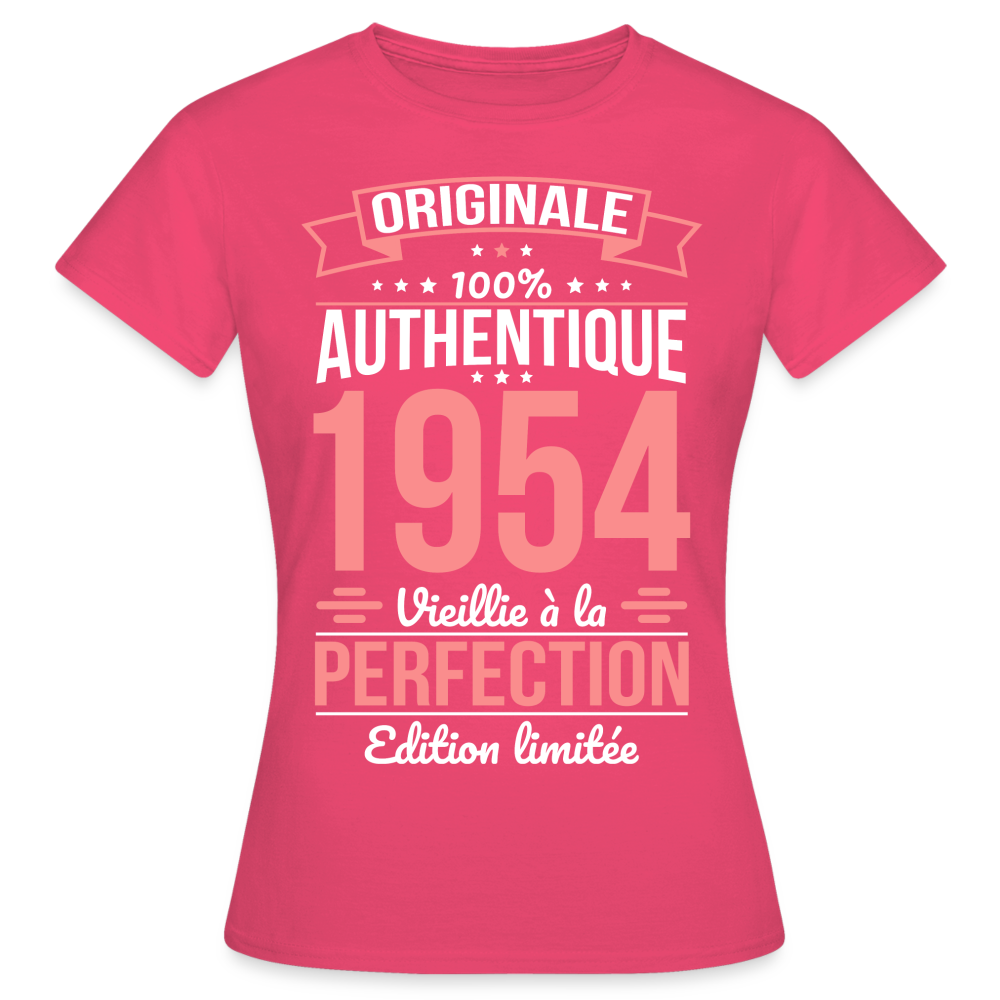 T-shirt Femme - Anniversaire 71 Ans - Originale 1954 - rose azalée