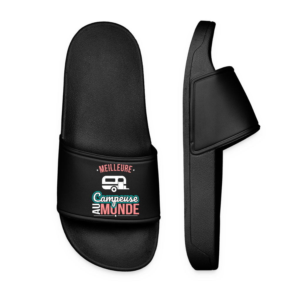 Claquettes Femme - Meilleure campeuse au monde - noir