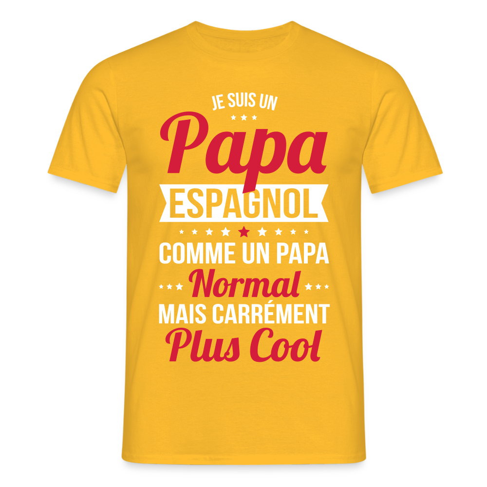 T-shirt Homme - Papa Espagnol Plus Cool - jaune