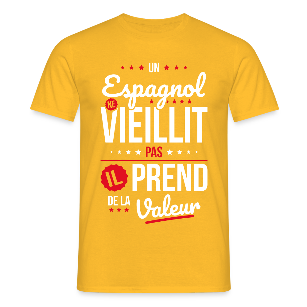 T-shirt Homme - Un Espagnol ne vieillit pas - jaune