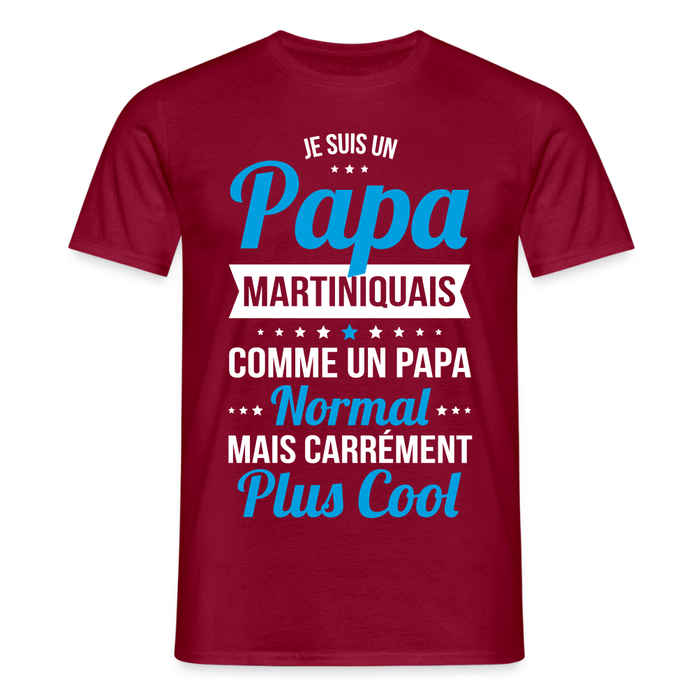 T-shirt Homme - Papa Martiniquais Plus Cool - rouge brique