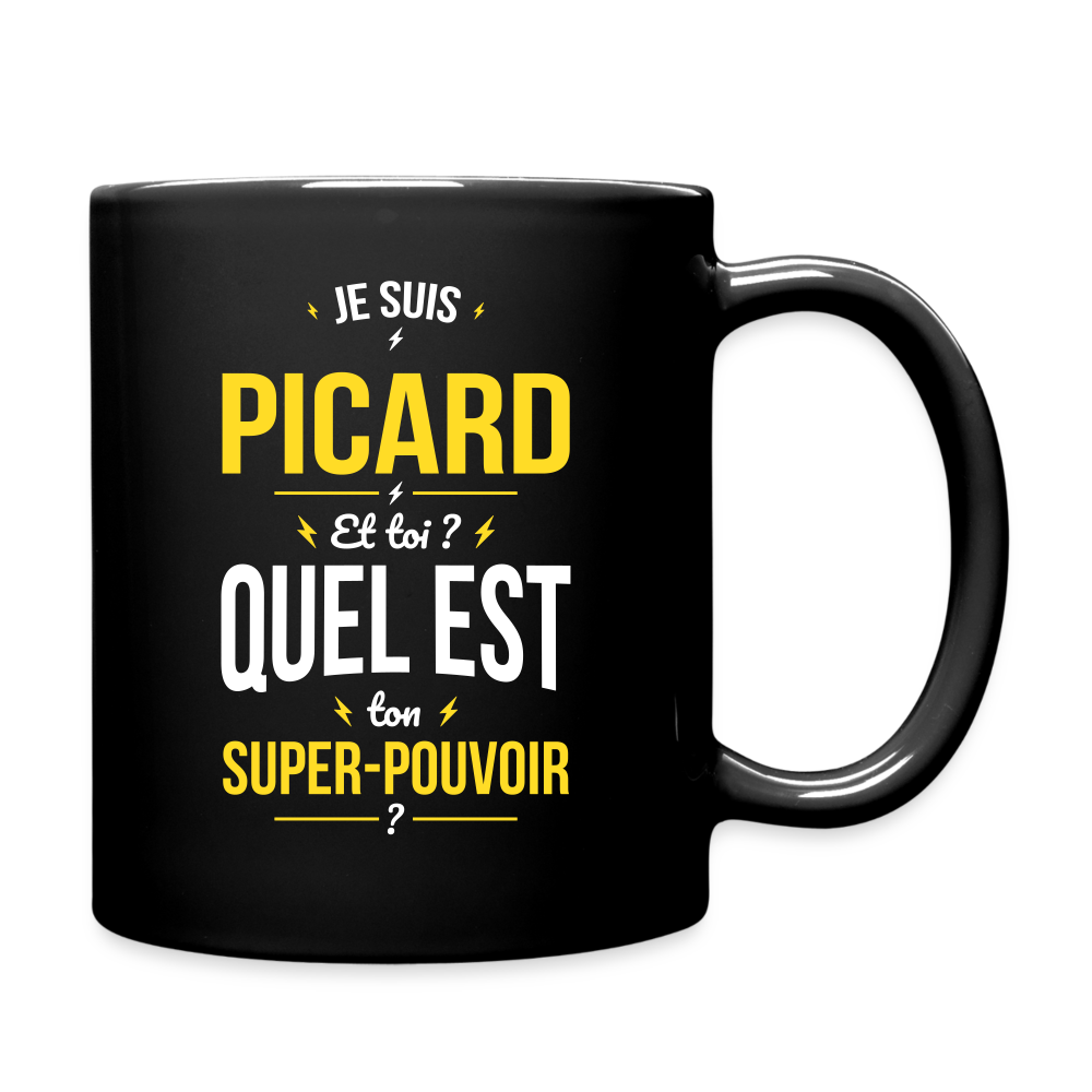 Mug uni - Je suis Picard - Super-pouvoir - noir
