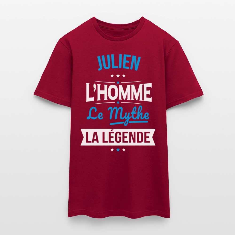 T-shirt Homme - Julien - l'Homme - le Mythe - la Légende - rouge brique