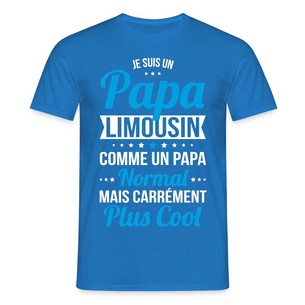 T-shirt Homme - Papa Limousin Plus Cool - bleu royal