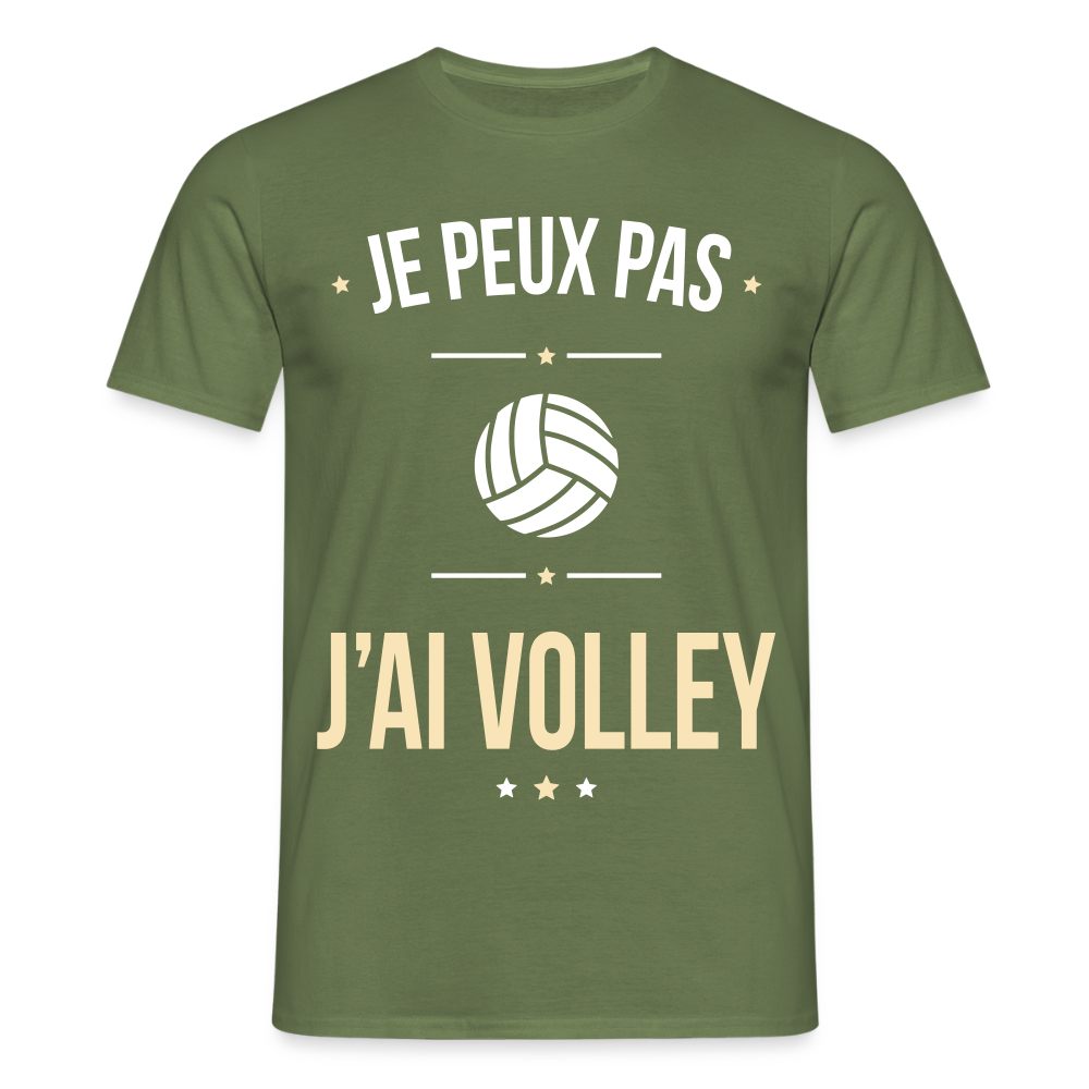 T-shirt Homme - Je peux pas j'ai Volley - vert militaire