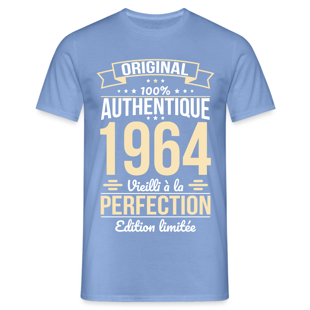 T-shirt Homme - Anniversaire 61 Ans - Original 1964 - carolina blue