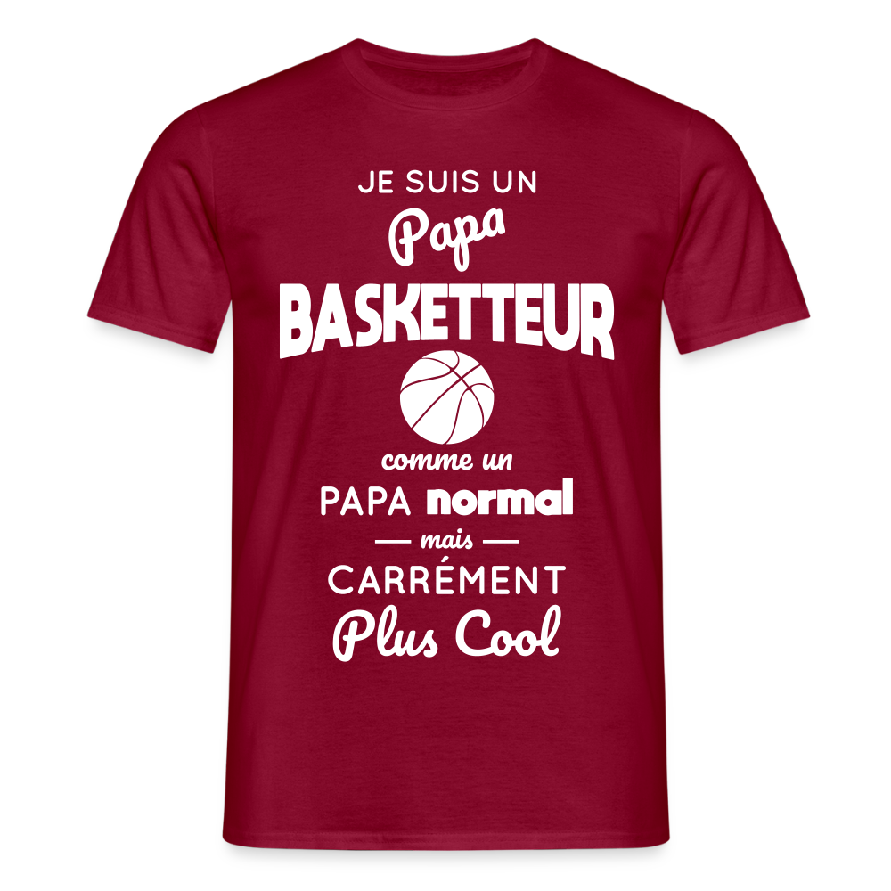 T-shirt Homme - Papa basketteur plus cool - rouge brique