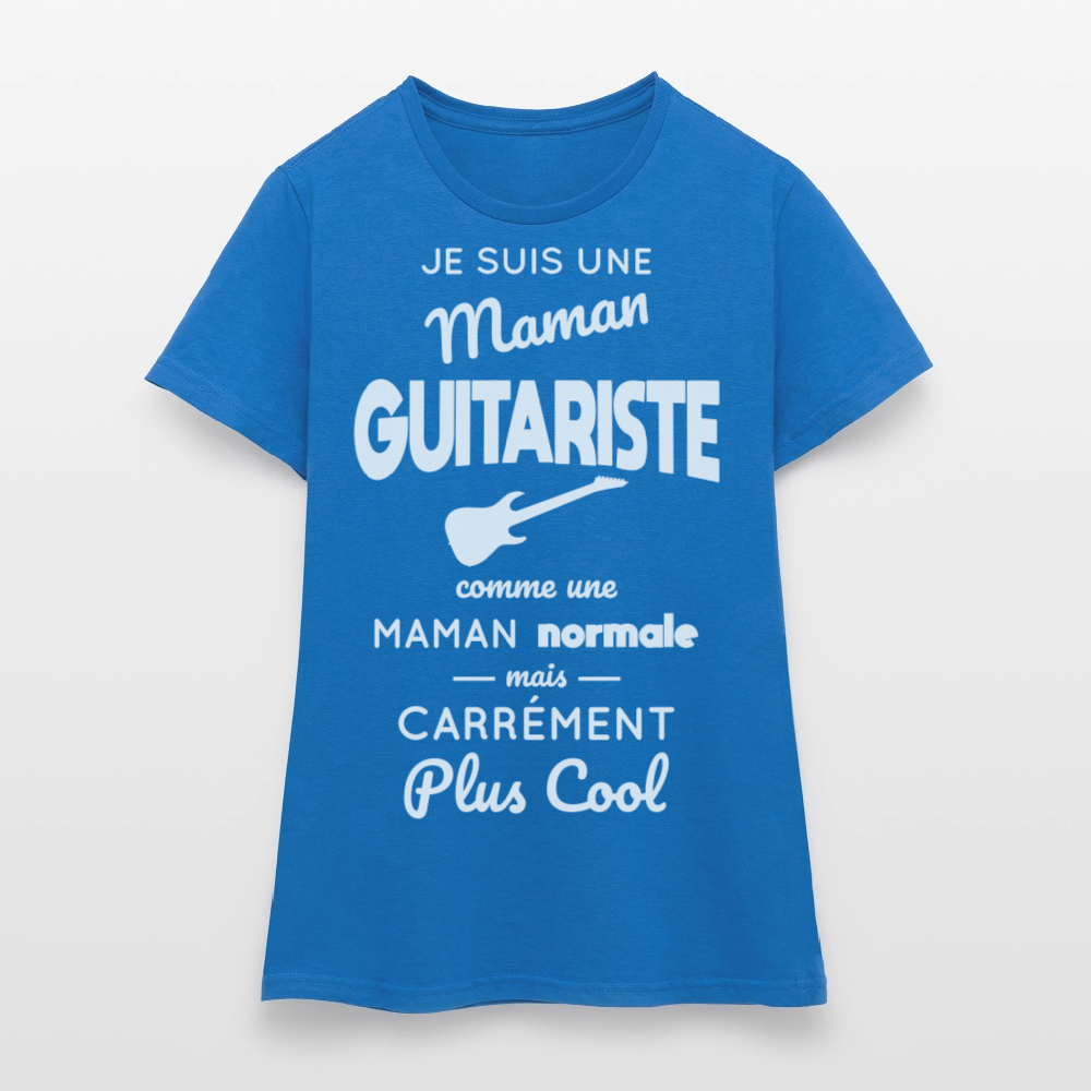 T-shirt Femme - Maman guitariste plus cool - bleu royal