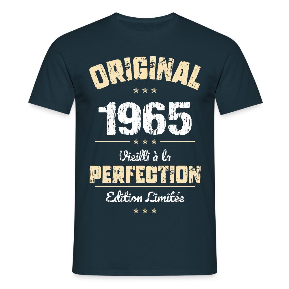 T-shirt Homme - Anniversaire 60 Ans - Original 1965 - marine