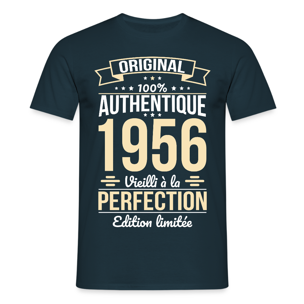 T-shirt anniversaire homme 70 ans – Original 1956 - marine