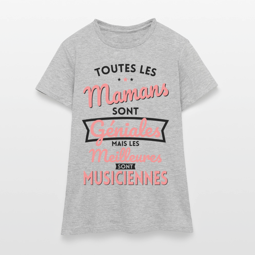 T-shirt Femme - Mamans géniales - Les meilleures sont musiciennes - gris chiné