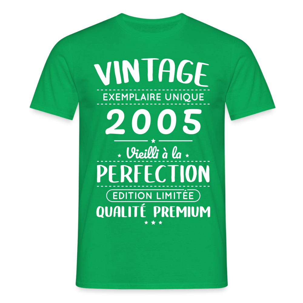 T-shirt Homme - Anniversaire 20 Ans - Vintage 2005 - vert