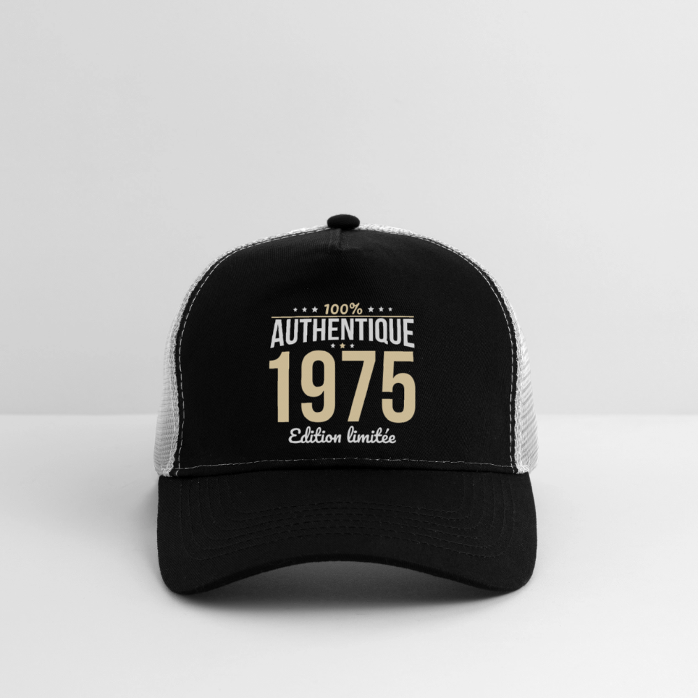 Casquette Trucker - Anniversaire 50 Ans - 100% Authentique 1975 - noir/gris pierre