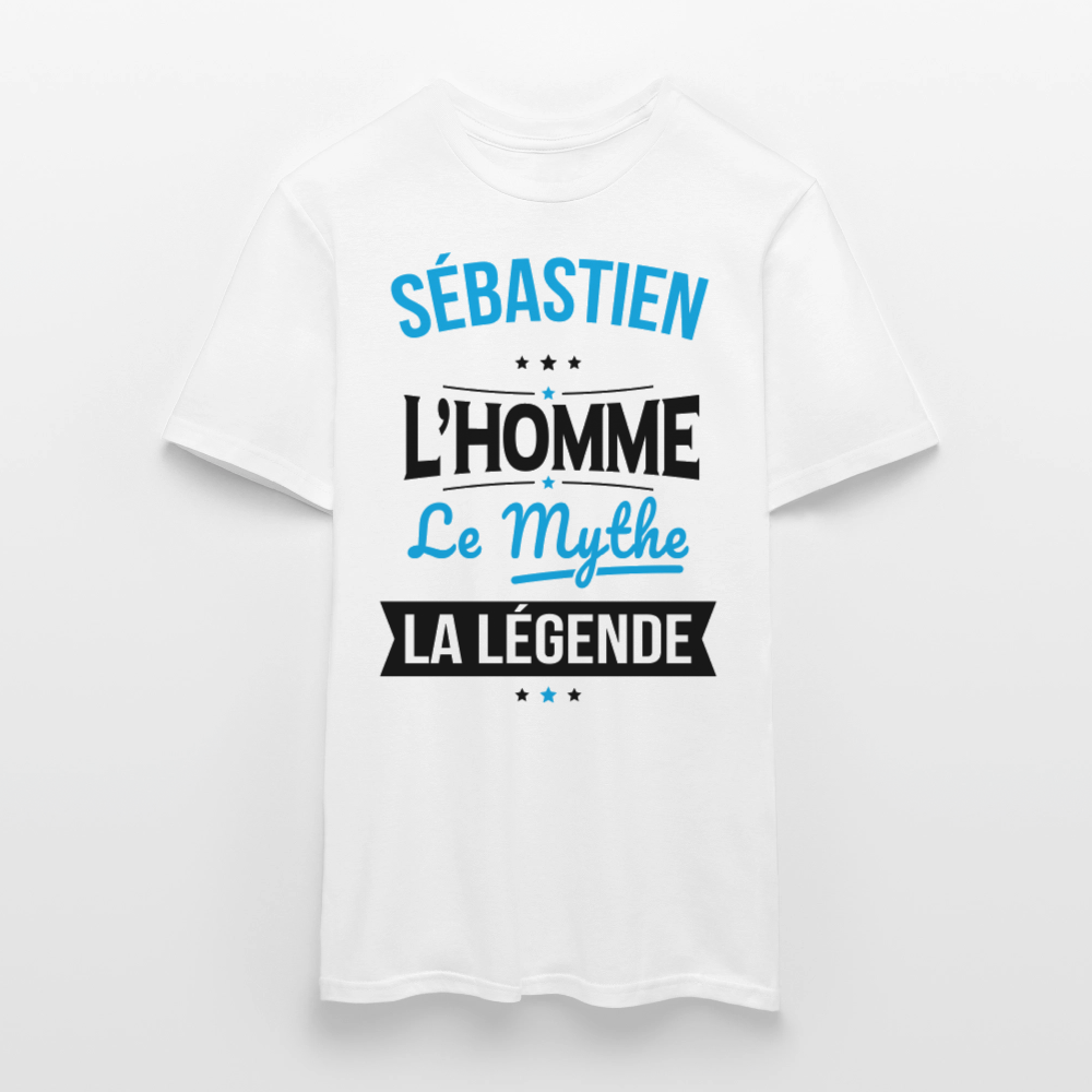T-shirt Homme - Sébastien - l'Homme - le Mythe - la Légende - blanc
