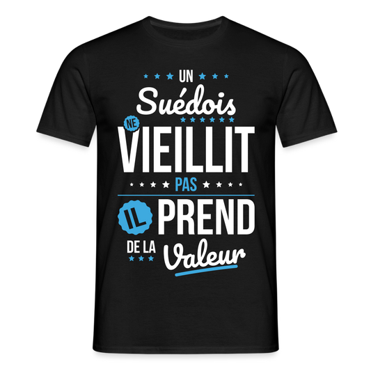 T-shirt Homme - Un Suédois ne vieillit pas - noir