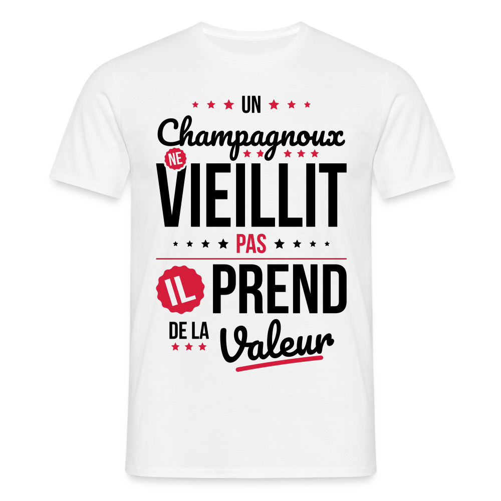 T-shirt Homme - Un Champagnoux ne vieillit pas - blanc