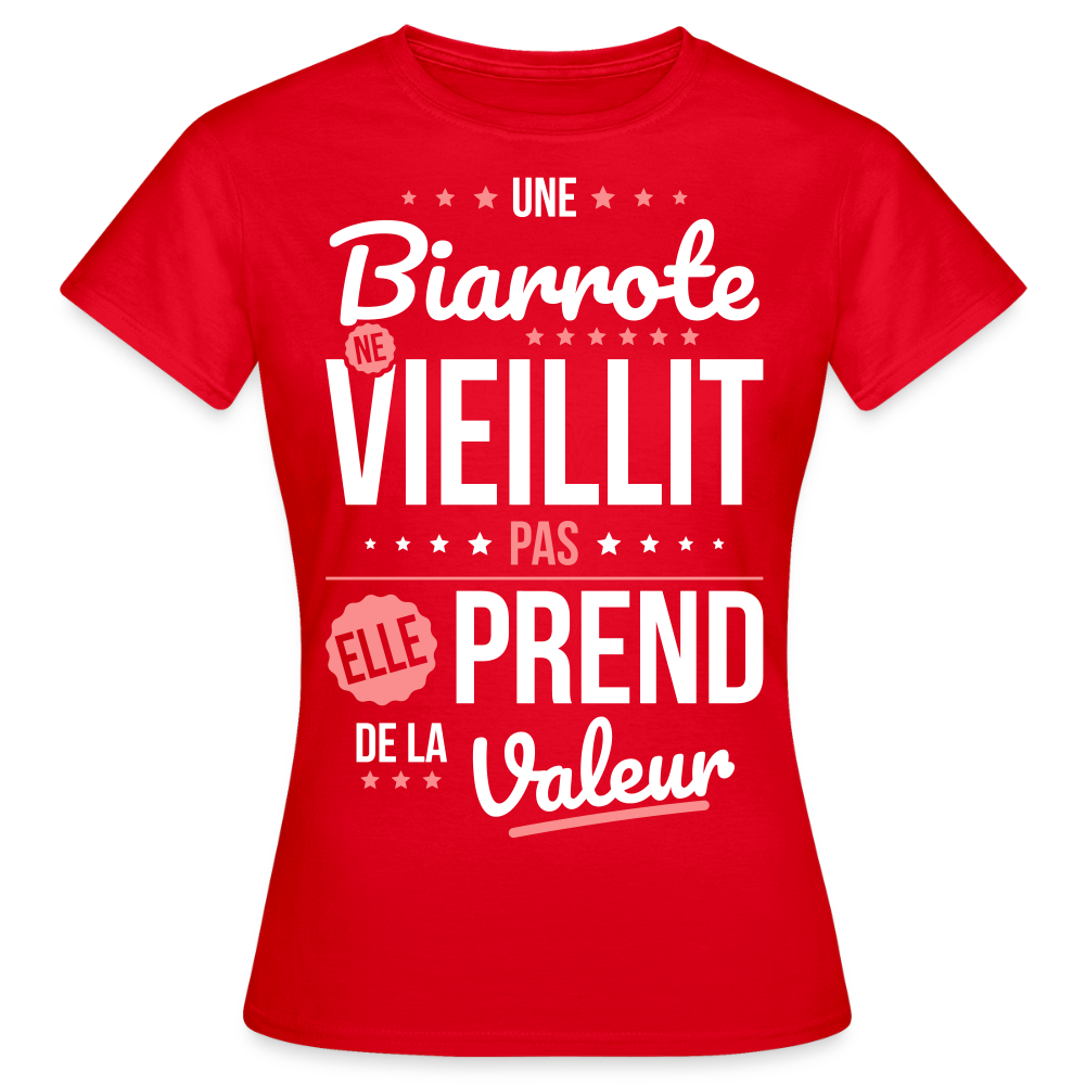 T-shirt Femme - Une Biarrote ne vieillit pas - rouge