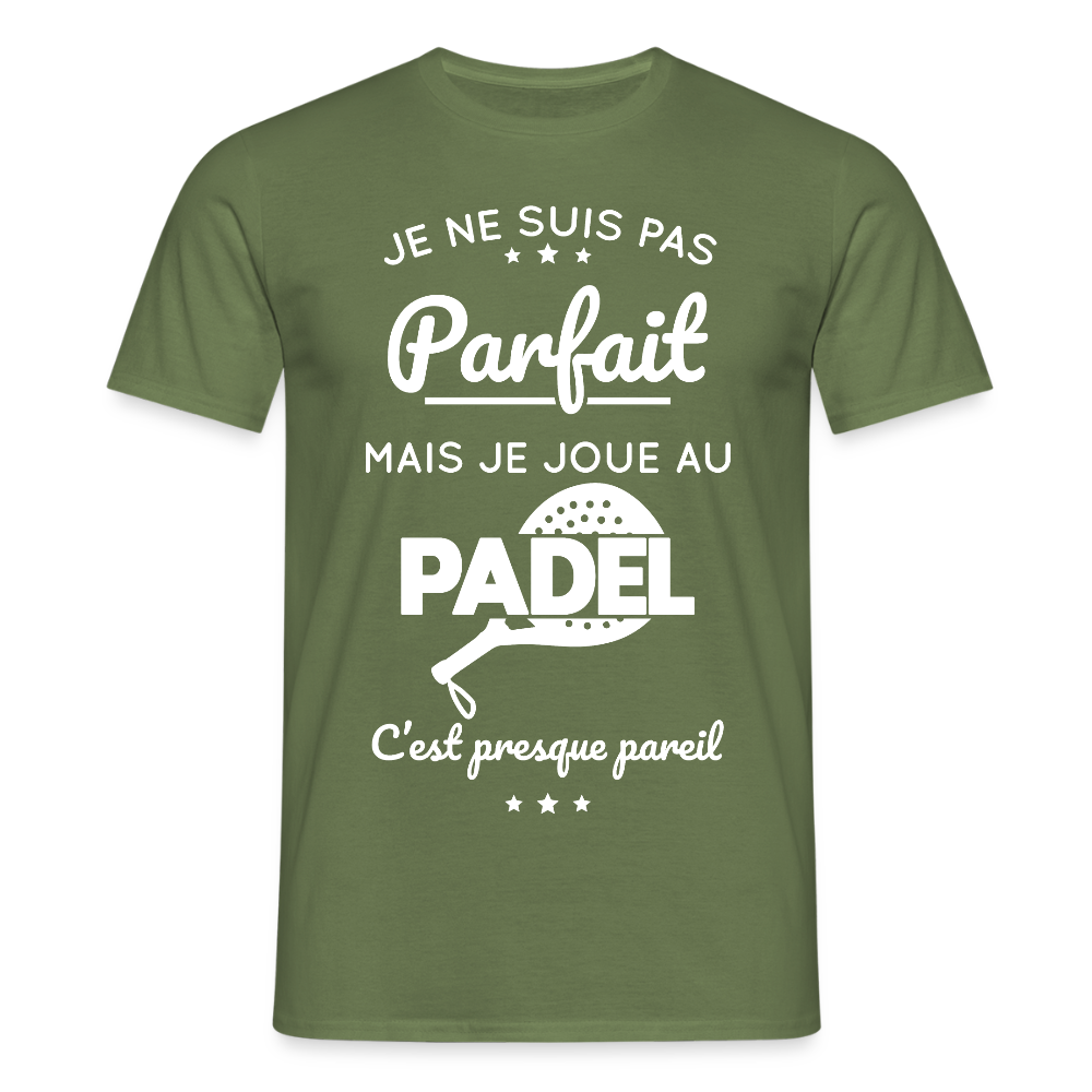 T-shirt Homme - Je Ne Suis Pas Parfait Mais Je Joue Au Padel - vert militaire