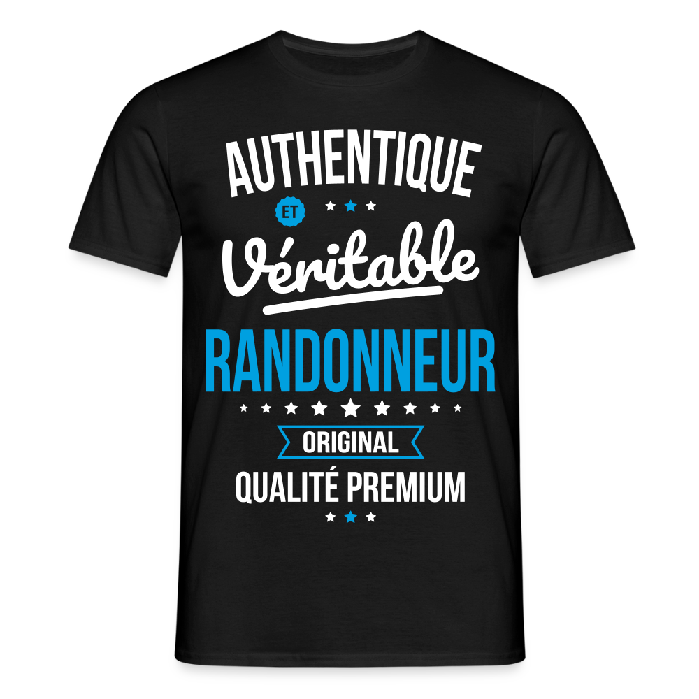 T-shirt Homme - Authentique et véritable Randonneur - noir