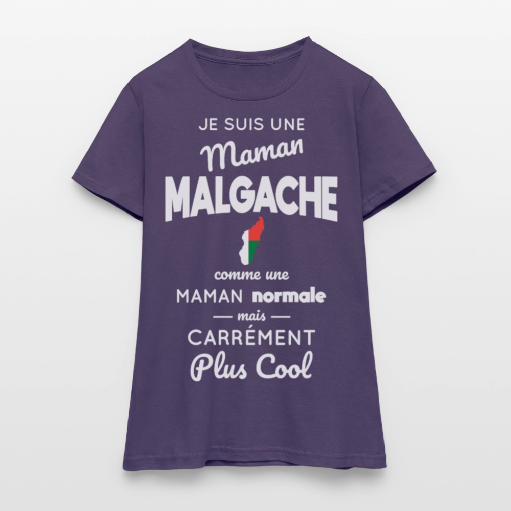 T-shirt Femme - Maman Malgache plus cool - violet foncé
