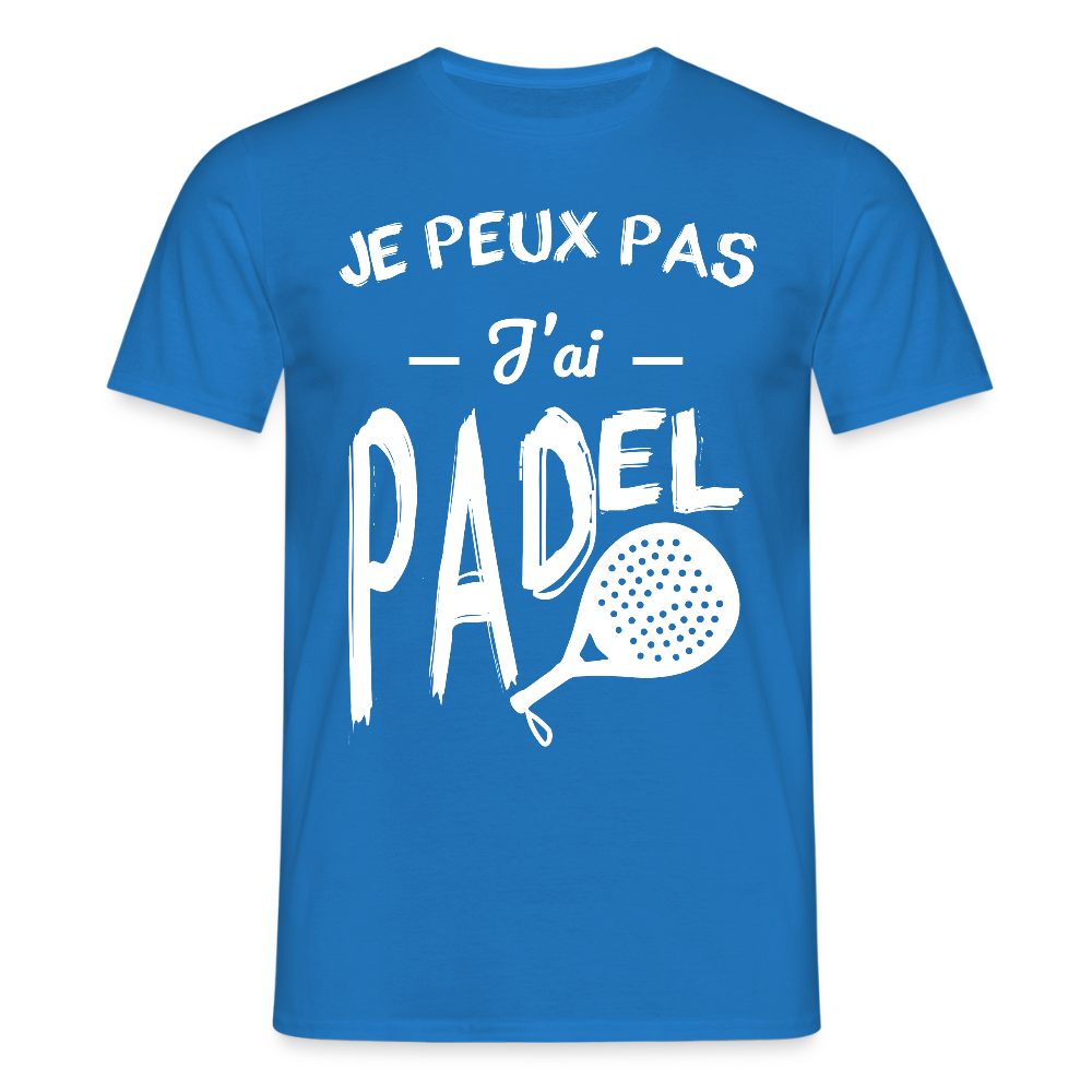 T-shirt padel Homme - Je peux pas j'ai padel - bleu royal